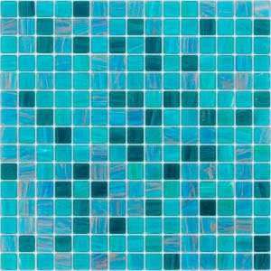 Мозаика Caramelle Mosaic La Passion De Fontanges (Стекло), цвет бирюзовый, поверхность глянцевая, квадрат, 327x327
