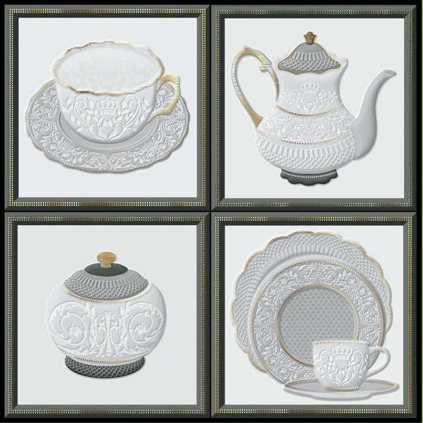 Декоративные элементы Heralgi Garden Dec Tea Cold, цвет серый, поверхность глянцевая, квадрат, 150x150