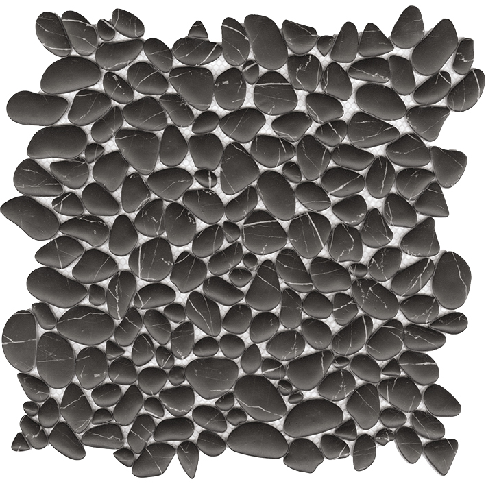 Мозаика L'Antic Colonial Boulder Negro Marquina L244009651, цвет чёрный, поверхность матовая, квадрат, 305x305