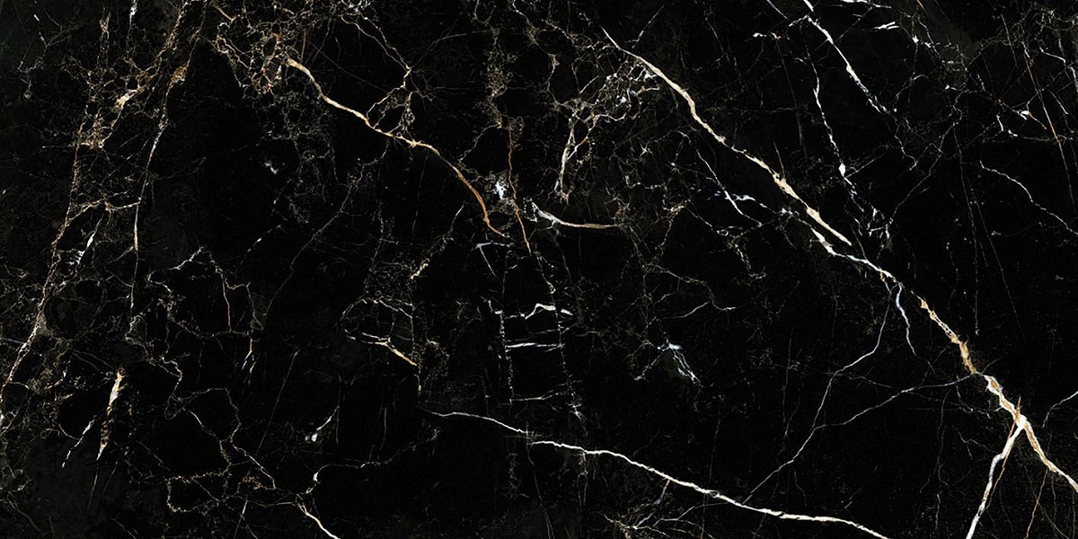 Широкоформатный керамогранит TAU Portloren Black Pulido (6mm), цвет чёрный, поверхность полированная, прямоугольник, 1200x2800