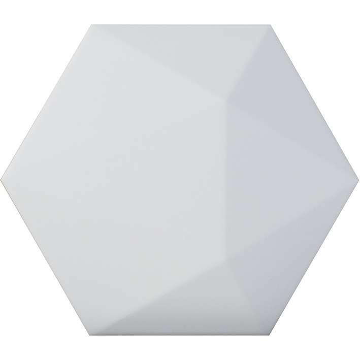 Керамическая плитка L'Antic Colonial Faces H4 Blanco L138000381, цвет белый, поверхность матовая 3d (объёмная), шестиугольник, 130x150