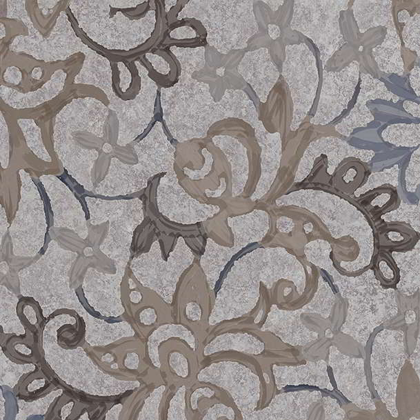 Декоративные элементы Viva Heritage Florita Deco Grey EGQ8, цвет серый, поверхность матовая, квадрат, 200x200