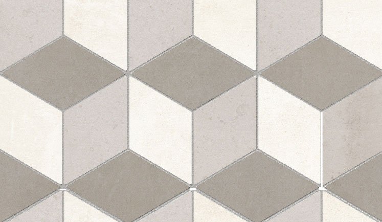 Мозаика Panaria Glance Mosaico Light Cube PGZGCS0, цвет серый, поверхность матовая, прямоугольник, 222x387