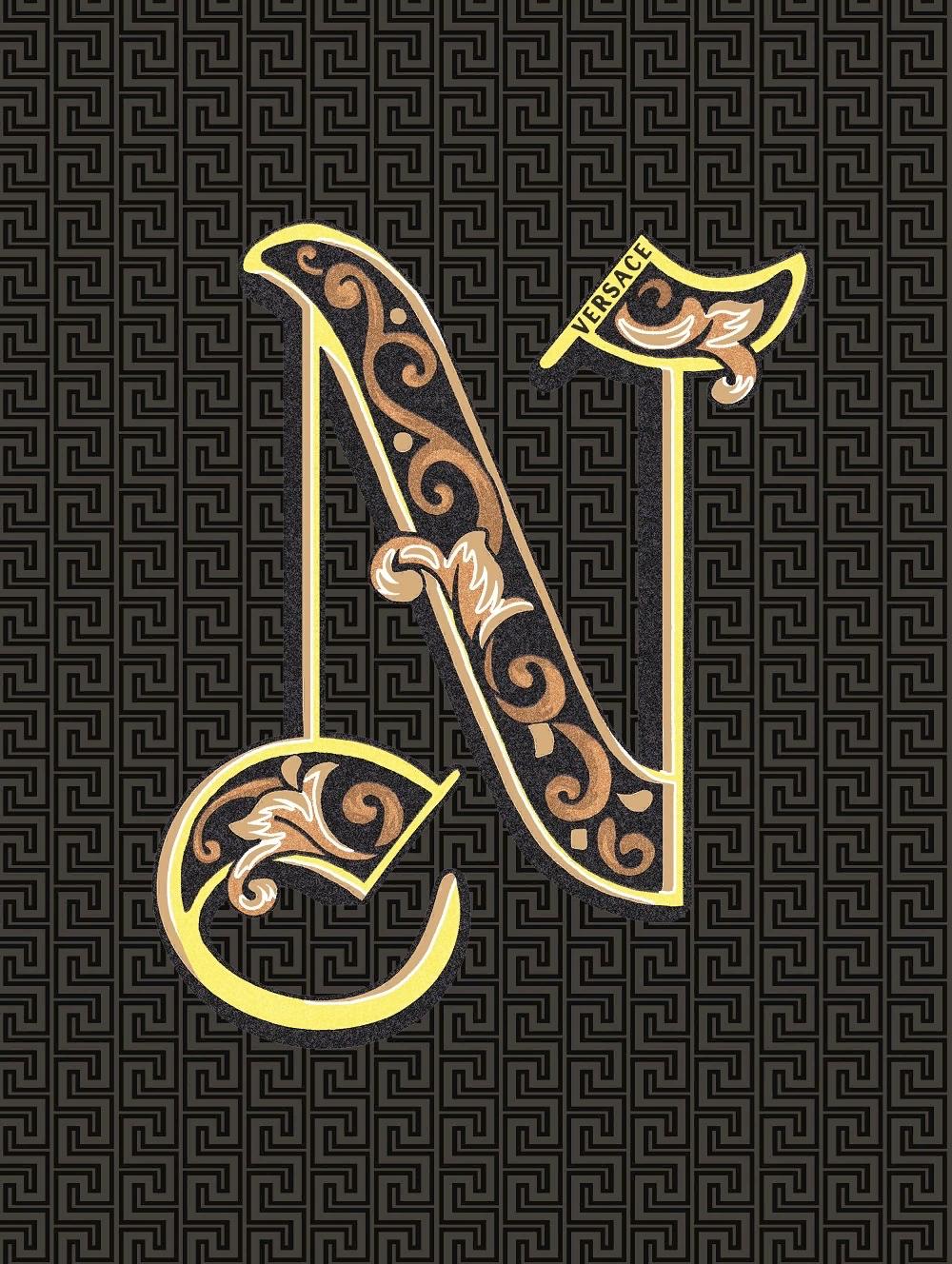 Декоративные элементы Versace Alphabet Lettera Nera N 48983, цвет разноцветный, поверхность глянцевая, прямоугольник, 145x194