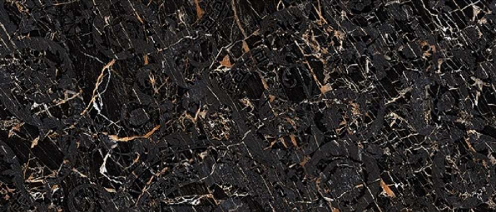 Широкоформатный керамогранит Versace Maximvs Black & Gold Megabarocco Lux G67524, цвет коричневый чёрный, поверхность полированная, прямоугольник, 1200x2800