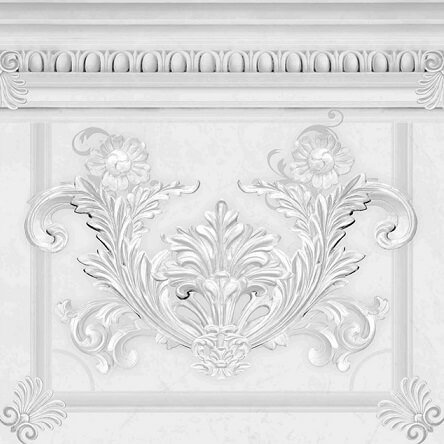 Декоративные элементы Kerasol Napoles Cenefa Belvedere, цвет белый, поверхность полированная, квадрат, 425x425