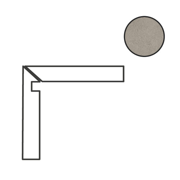 Спецэлементы Cerdomus Concrete Art Battiscala Sx Grigio Matt 97608, цвет серый, поверхность матовая, прямоугольник, 48x1200