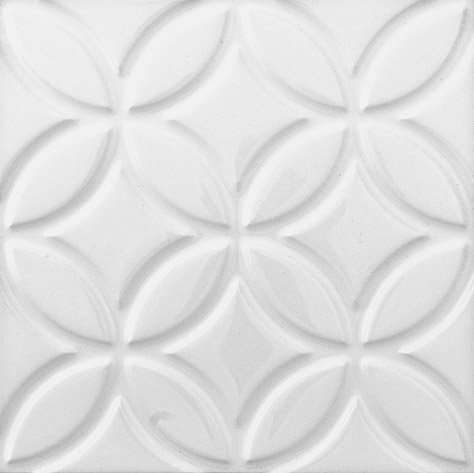 Декоративные элементы Adex ADNE4125 Relieve Botanical Blanco Z, цвет белый, поверхность глянцевая, квадрат, 150x150