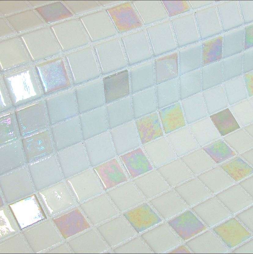 Мозаика Ezarri Fosfo Mix Lepus Люминисцентная, цвет белый, поверхность глянцевая, прямоугольник, 313x495