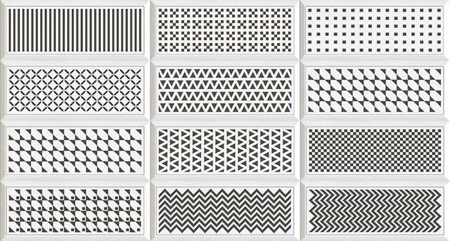 Керамическая плитка Vives Gran Mugat Artigas Grafito, цвет чёрно-белый, поверхность матовая, прямоугольник, 200x500