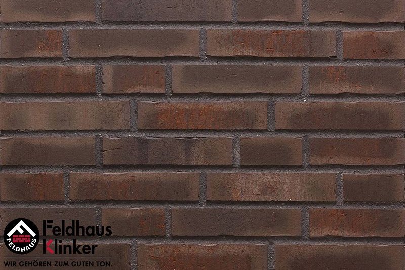 Клинкер Feldhaus Klinker Vascu Geo Merleso R748DF14, цвет коричневый, поверхность матовая, под кирпич, 52x240