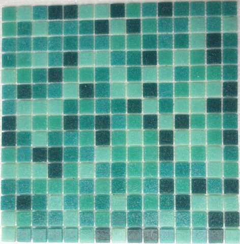 Мозаика JNJ Mosaic HG Mosaic EV202, цвет бирюзовый, поверхность глянцевая, квадрат, 327x327