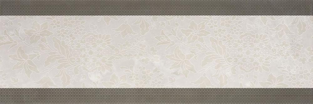 Декоративные элементы Serra Incanto White Floral Decor, цвет белый, поверхность глянцевая, прямоугольник, 300x900