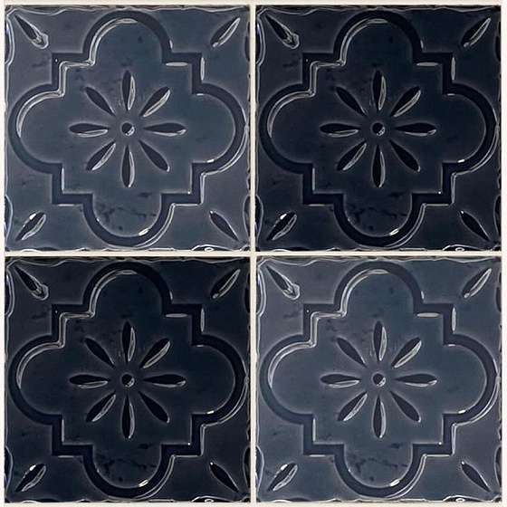 Декоративные элементы Grazia Shades Of Art Giralda Denim GIRA3, цвет синий, поверхность глянцевая, квадрат, 130x130