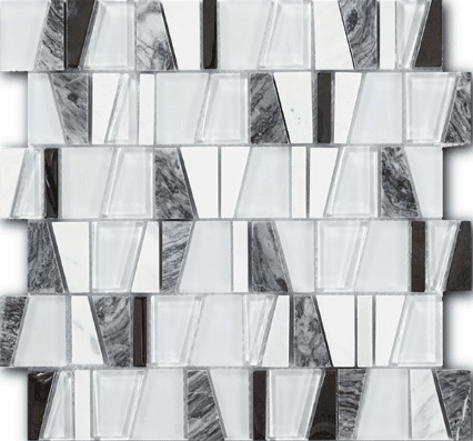 Мозаика Art & Natura Boston Luckman, цвет чёрно-белый, поверхность глянцевая, квадрат, 300x300