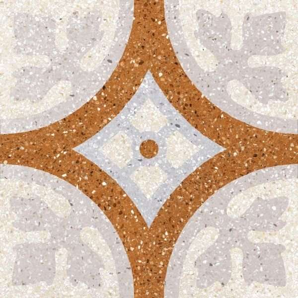 Керамогранит Marca Corona Forme Cerchi C. D071, цвет оранжевый, поверхность матовая, квадрат, 200x200
