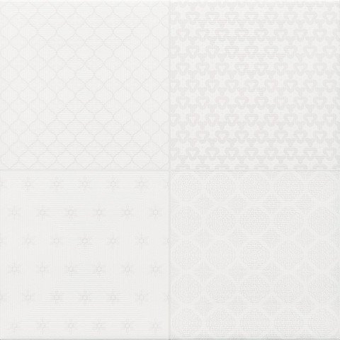 Керамогранит Cristacer Retro Blanco, цвет белый, поверхность полированная, квадрат, 450x450