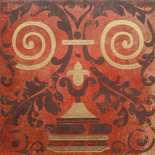 Декоративные элементы Arkadia Ornamenti Rosso Mod. Oro B, цвет бордовый, поверхность матовая, квадрат, 300x300