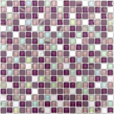 Мозаика Caramelle Mosaic Naturelle Taormina 8mm, цвет фиолетовый, поверхность глянцевая, квадрат, 305x305