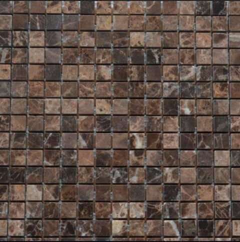 Мозаика Art & Natura Marble Mosaic Dark Imperador, цвет терракотовый тёмный, поверхность глянцевая, квадрат, 305x305