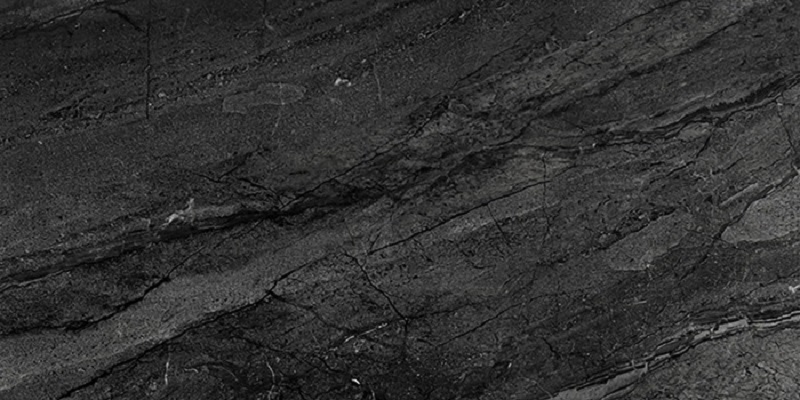 Керамогранит Prissmacer Porcesshine Milos Black, цвет чёрный, поверхность глянцевая полированная, прямоугольник, 600x1200