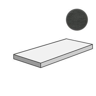 Ступени Italon Surface Steel Scalino Angolare SX 620070001359, цвет чёрный тёмный, поверхность матовая, прямоугольник с капиносом, 330x1600