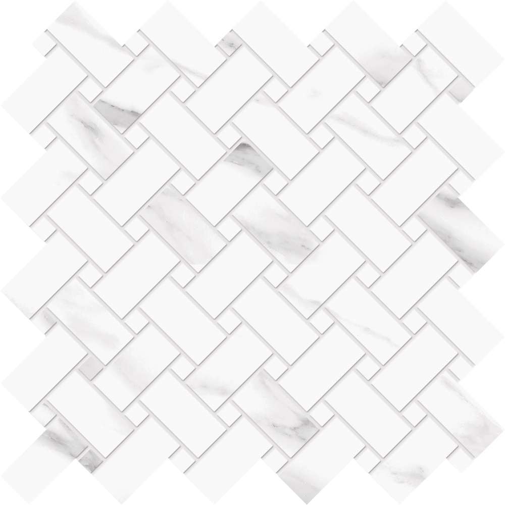 Мозаика Emilceramica (Acif) Tele Di Marmo Intrecci Statuario Michelangelo Nat EDT9, цвет белый серый, поверхность матовая, , 300x300