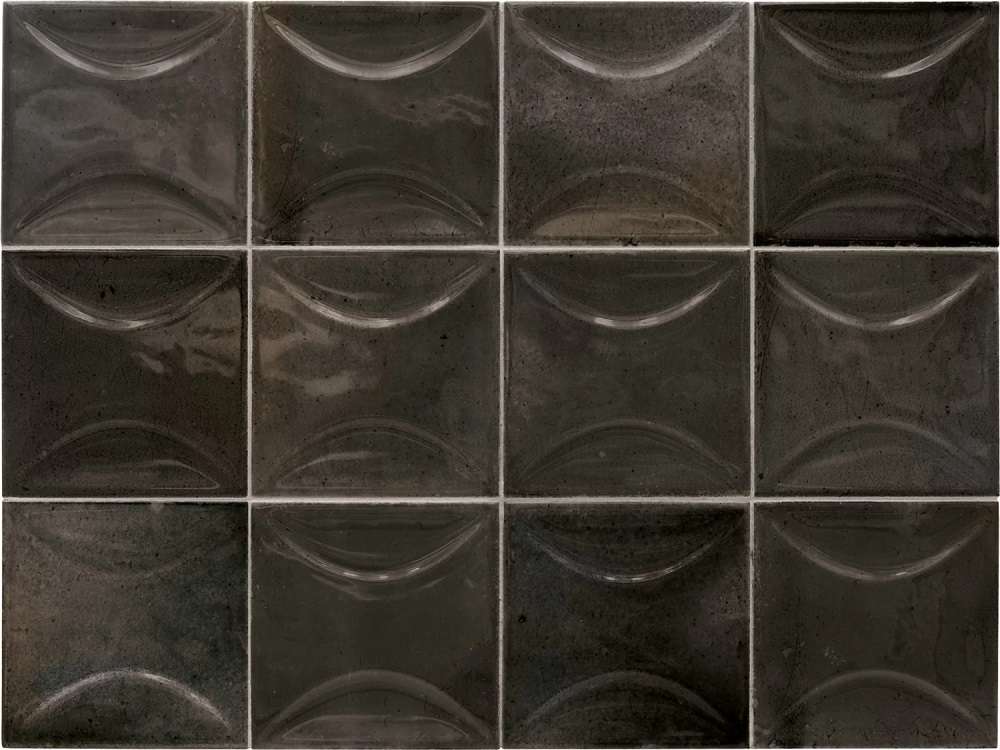Керамическая плитка Equipe Hanoi Arco Black Ash 30022, цвет чёрный, поверхность глянцевая, квадрат, 100x100