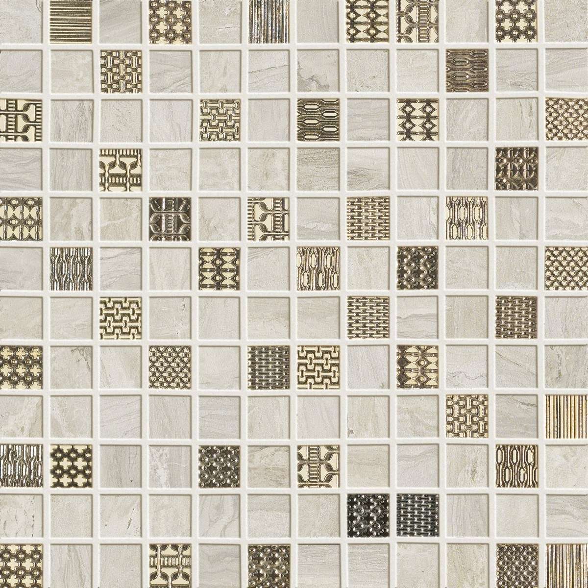 Мозаика Ascot Gemstone Mix Gem Ivory GNMG20, цвет слоновая кость, поверхность матовая, квадрат, 291x291