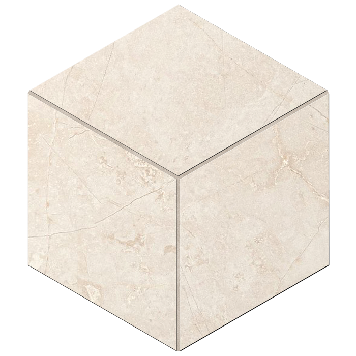 Мозаика Ametis By Estima Marmulla Light Beige MA02 Cube Неполированный 29x25 34982, цвет бежевый, поверхность матовая, шестиугольник, 250x290