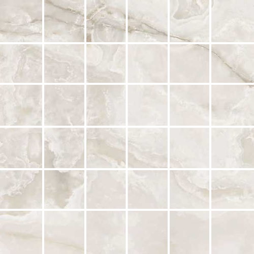 Мозаика Casa Dolce Casa Onyx&More White Onyx Glossy Mos.(5X5) 767641, цвет белый, поверхность полированная, квадрат, 300x300