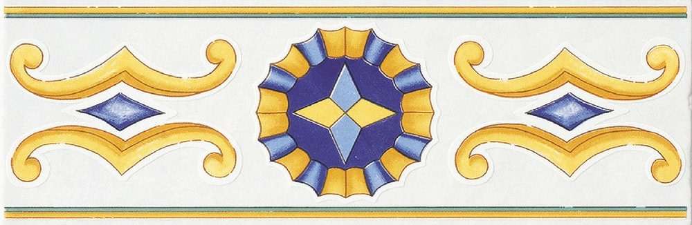 Бордюры Savoia Riggiole Napoletane Carracciolo SFCA359B, цвет белый, поверхность матовая, прямоугольник, 110x340