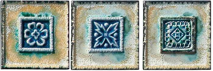 Декоративные элементы Pastorelli Marmi Antichi Decoro Set Incas, цвет голубой, поверхность структурированная, квадрат, 100x100
