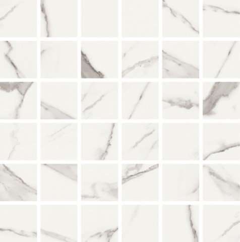 Мозаика Vallelunga Statuario Mosaico (5X5) 6000386, цвет белый, поверхность лаппатированная, квадрат, 300x300