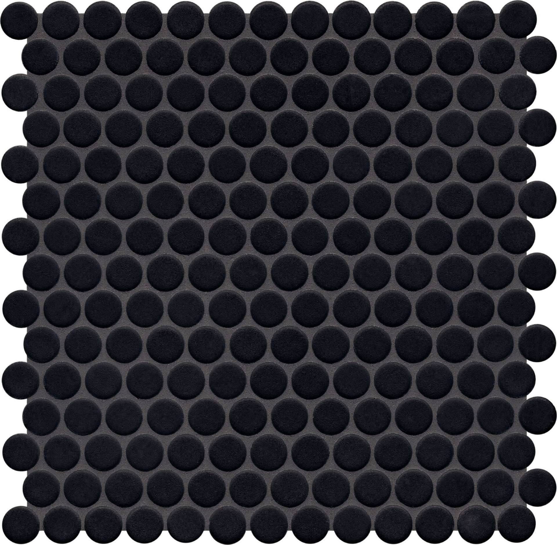 Мозаика Jasba Loop Nachtschwarz 40041H-44, цвет чёрный, поверхность матовая, круг и овал, 312x316