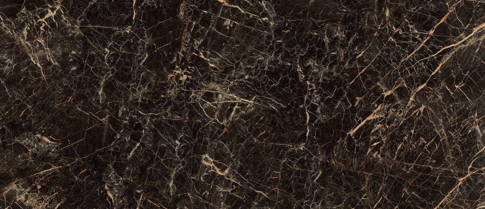 Широкоформатный керамогранит Marazzi Italy Grande Marble Look Saint Laurent Lux M71L, цвет чёрный, поверхность полированная, прямоугольник, 1200x2780