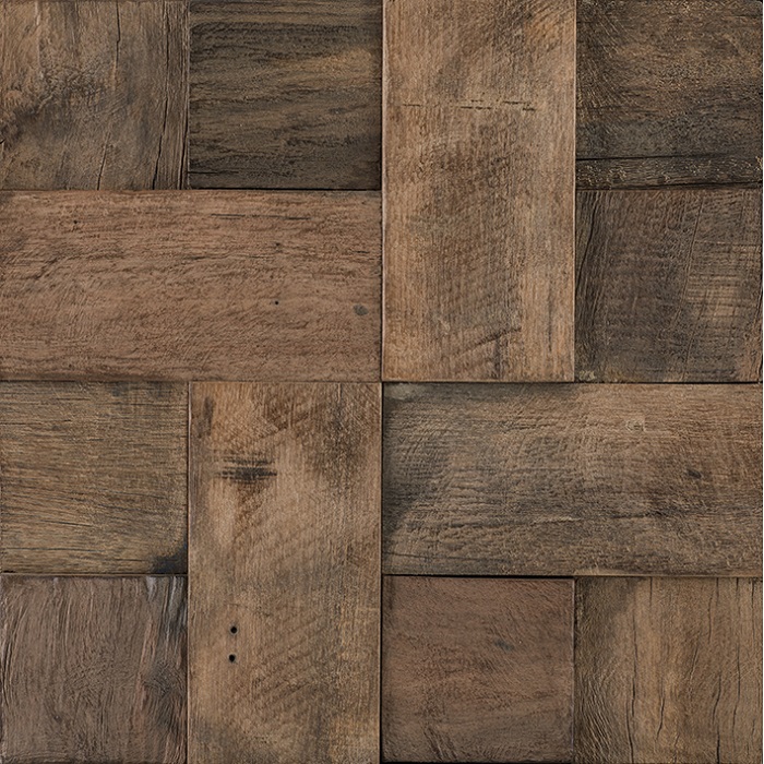 Мозаика L'Antic Colonial Wood Square Aged 3D L241712871, цвет коричневый, поверхность матовая 3d (объёмная), квадрат, 297x297