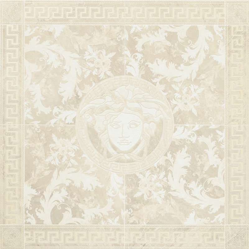 Панно Versace Marble Rosone Bianco 240421, цвет белый, поверхность лаппатированная, квадрат, 1172x1172