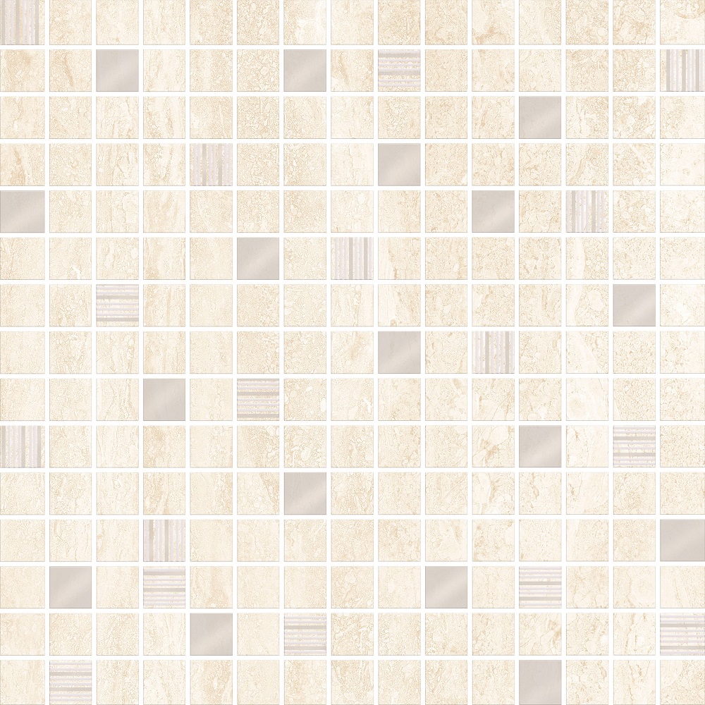Мозаика Eurotile Lia Light, цвет слоновая кость, поверхность глянцевая, квадрат, 295x295