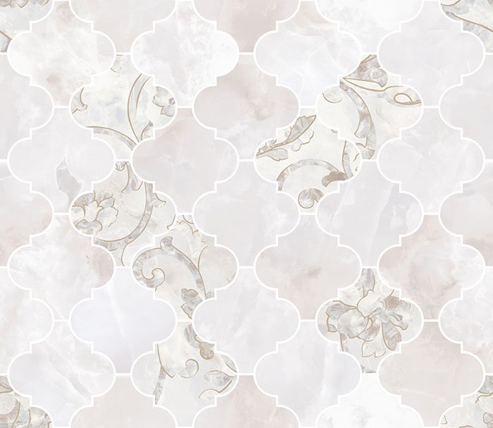 Мозаика Versace Emote Mos. Arabescato Onice Bianco 262620, цвет белый, поверхность полированная, квадрат, 350x350