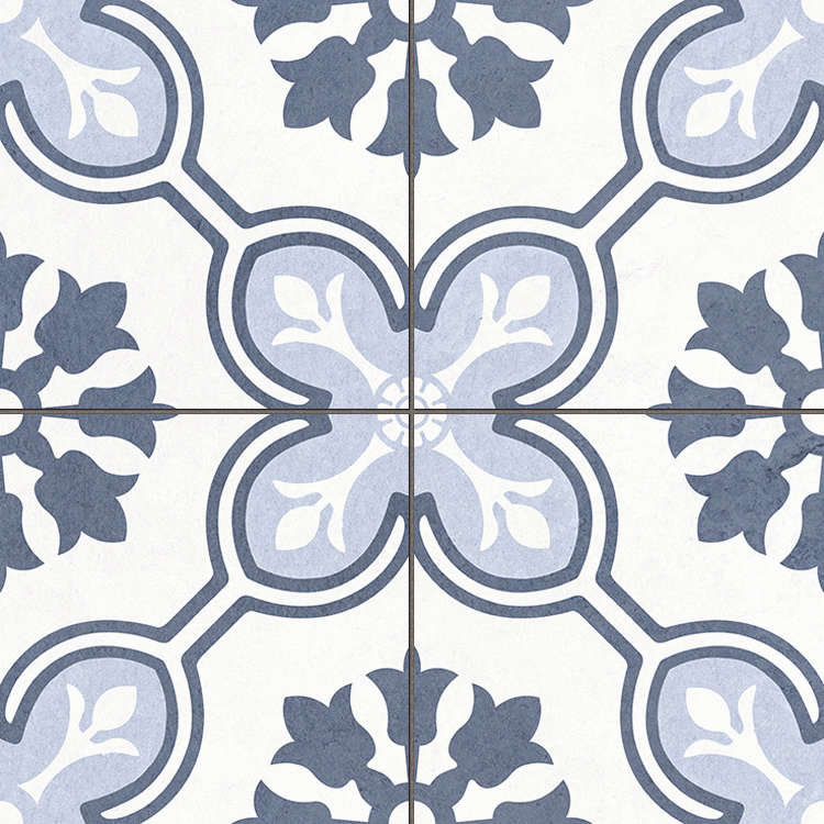 Керамогранит Etili Seramik Chateau Blue Pre-Cut, цвет белый синий, поверхность матовая, квадрат, 450x450