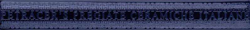 Бордюры Petracers Grand Elegance Sigaro Blu Con Griffe E Cornice, цвет синий, поверхность глянцевая, прямоугольник, 25x200