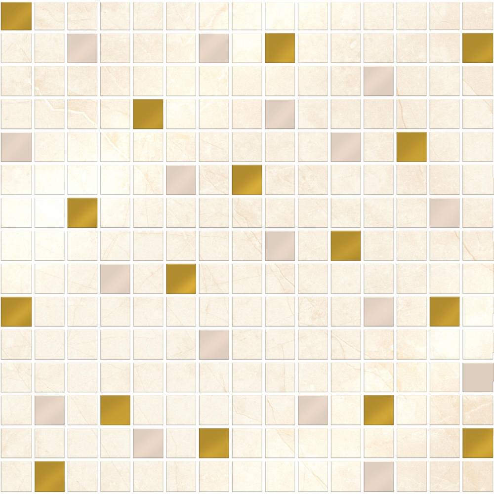 Мозаика Eurotile Diamonds Light, цвет бежевый жёлтый, поверхность глянцевая, квадрат, 295x295