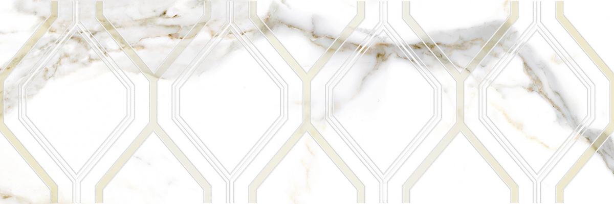 Декоративные элементы Laparet Beryl Декор Белый, цвет белый серый бежевый, поверхность глянцевая, прямоугольник, 250x750