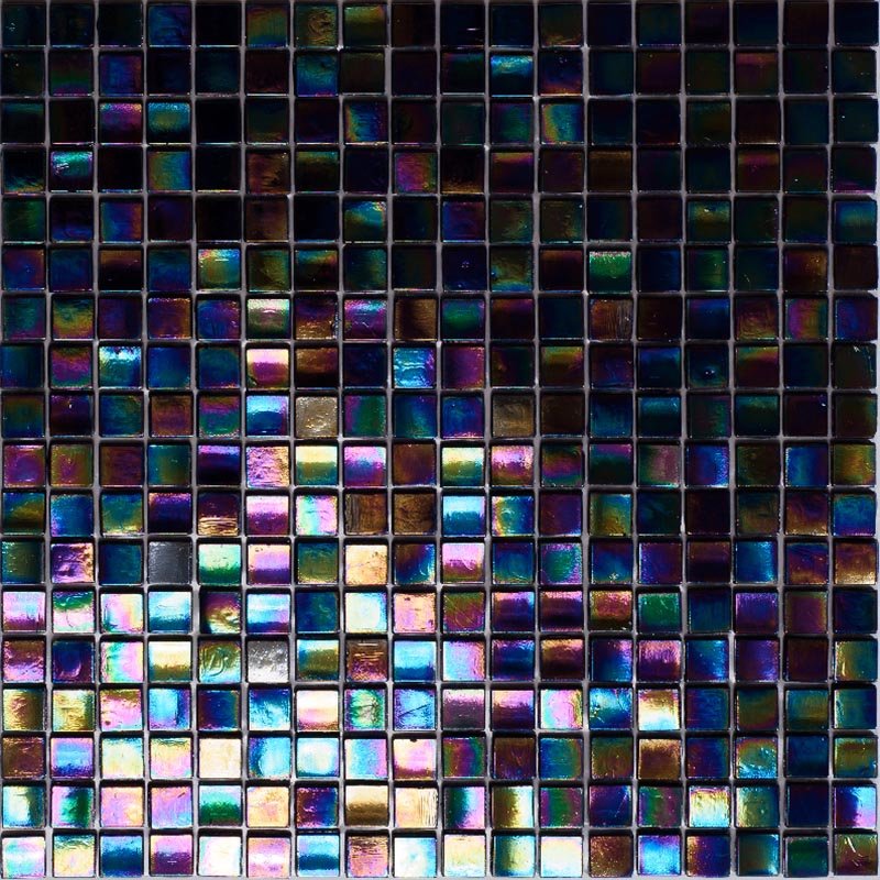 Мозаика Alma Mosaic Flicker NE54, цвет жёлтый синий розовый, поверхность глянцевая, квадрат, 150x150