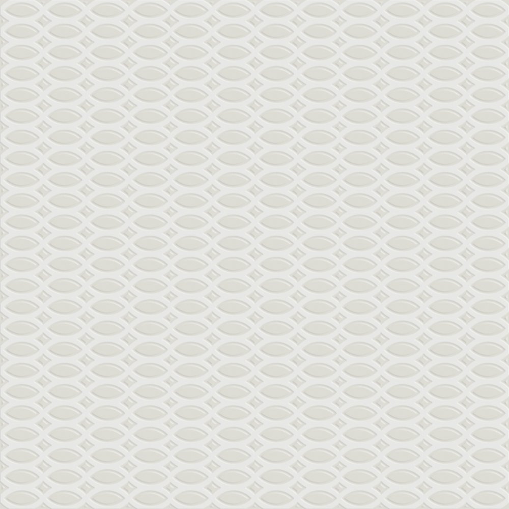Керамогранит Tagina Tressage Blanc 7VF08TR, цвет белый, поверхность глянцевая, квадрат, 600x600