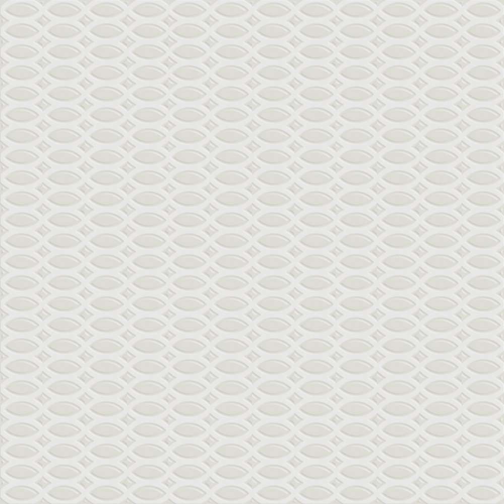 Керамогранит Tagina Tressage Blanc 7VF08TR, цвет белый, поверхность глянцевая, квадрат, 600x600