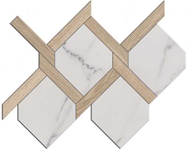 Декоративные элементы Kerama Marazzi Декор Монте Тиберио наборный ID75T, цвет белый бежевый, поверхность матовая, прямоугольник, 402x495