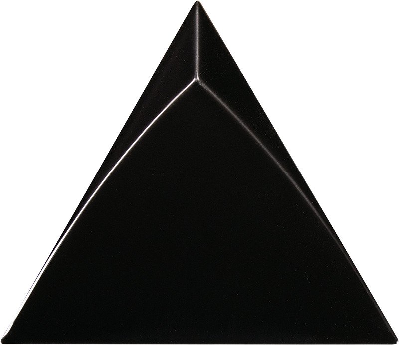 Керамическая плитка Equipe Magical 3 Tirol Black 24442, цвет чёрный, поверхность глянцевая 3d (объёмная), треугольник, 108x124