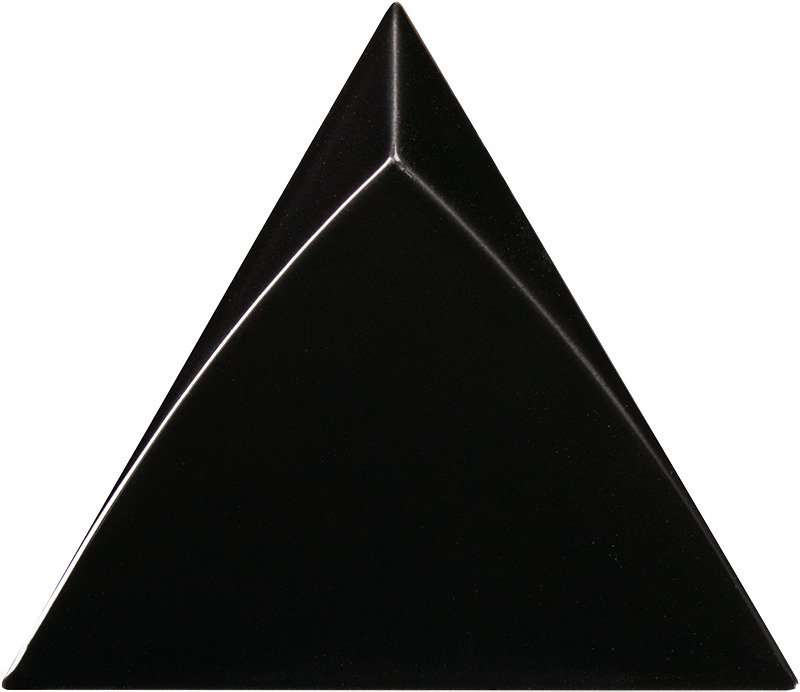 Керамическая плитка Equipe Magical 3 Tirol Black 24442, цвет чёрный, поверхность глянцевая 3d (объёмная), треугольник, 108x124